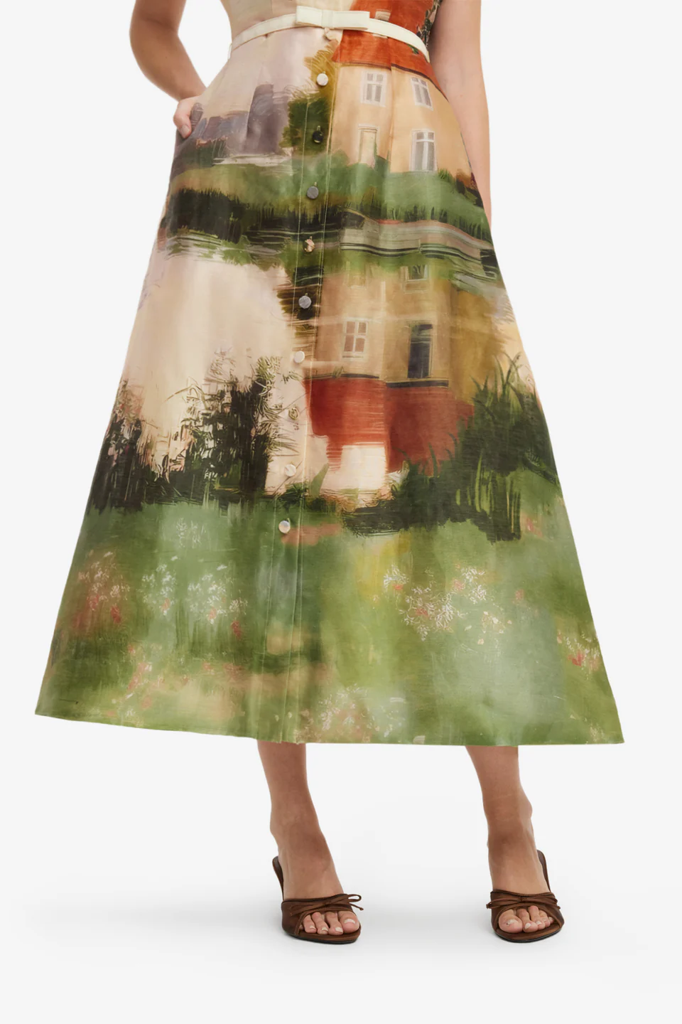  Aubrey Applique Shirt Midi Dress - printed