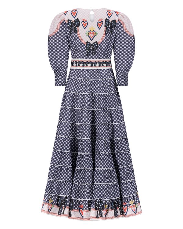 THE NAVY BOWS LINEN MAXI