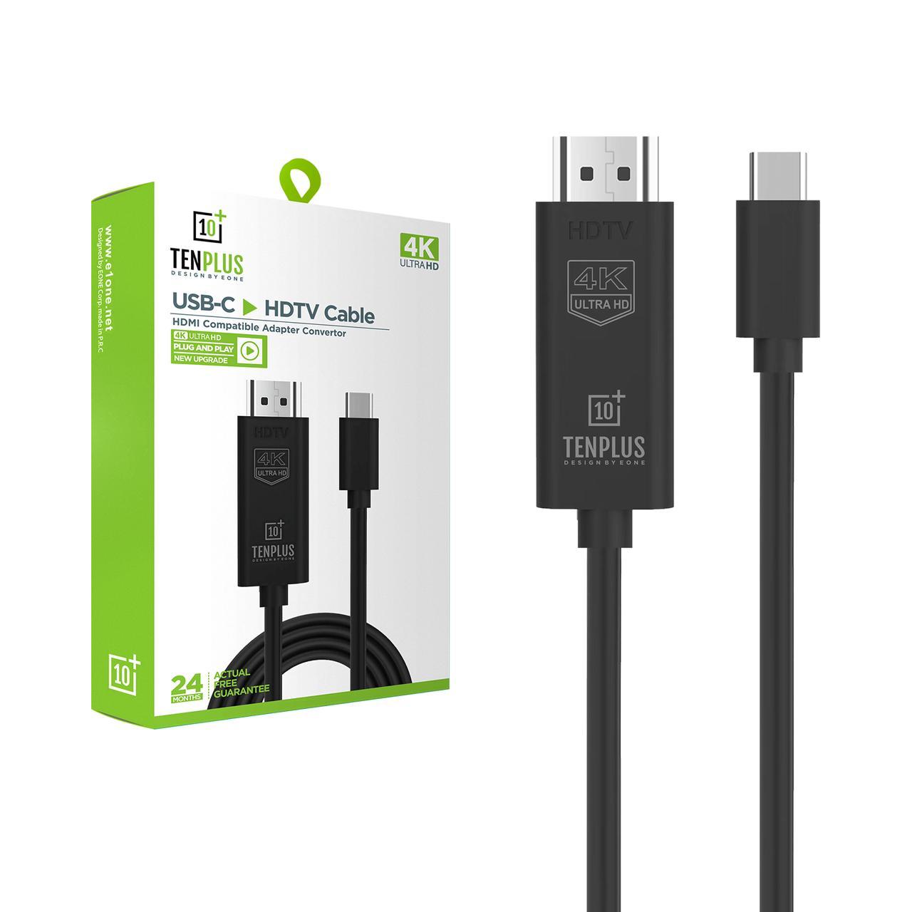  TenPlus 4K HDMI to Type-C Cable - Black 