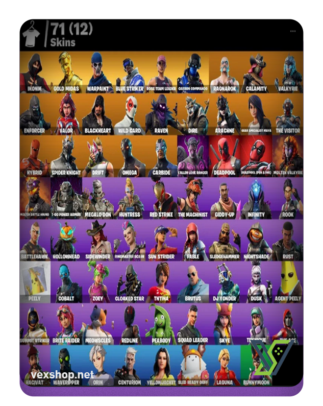  Buy Fortnite Account 71 SKINS IKONIK & GOLD MIDAS& WARPAINT [Full Access] 