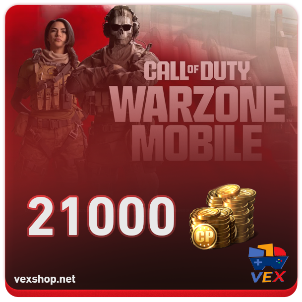  شحن نقاط Call of Duty Warzone Mobile بقيمة 21000 CP 