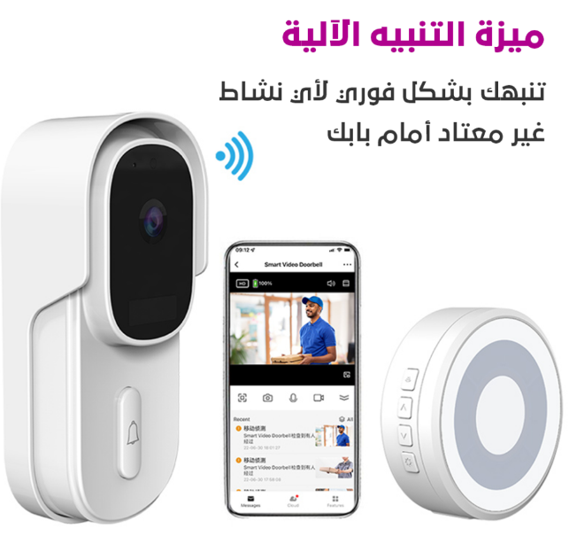  جرس باب فيديو بتقنية Tuya Smart Home WiFi 