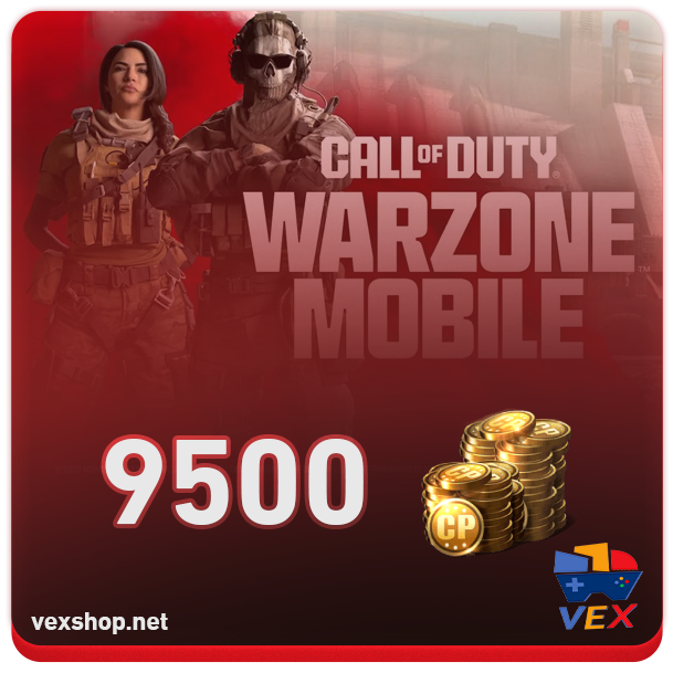  شحن نقاط Call of Duty Warzone Mobile بقيمة 9500 CP 