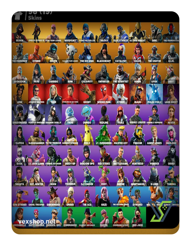  شراء حساب فورت نايت 98 سكن OG STW | IKONIK 