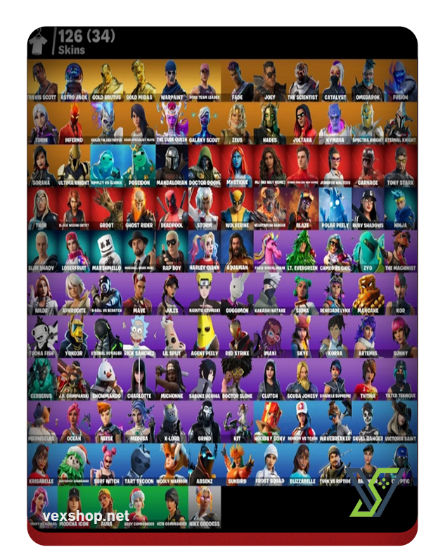  Buy Fortnite Account 126 SKINS ASTRO JACK, TRAVIS SCOTT, 