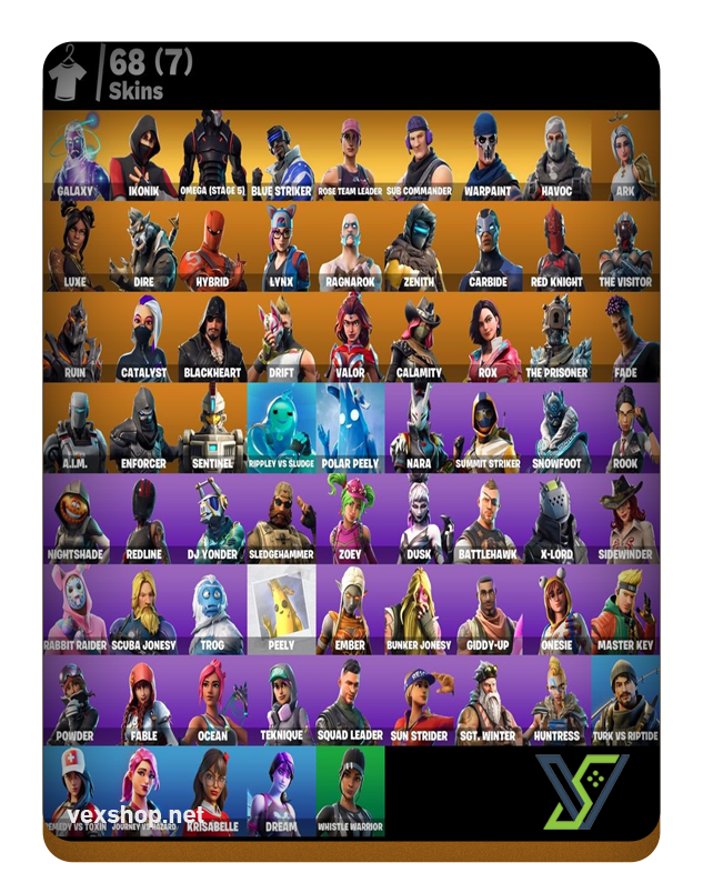  شراء حساب فورت نايت 68 SKINS 