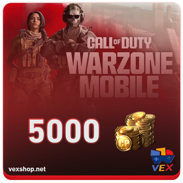 شحن نقاط Call of Duty Warzone Mobile بقيمة 5000 CP 