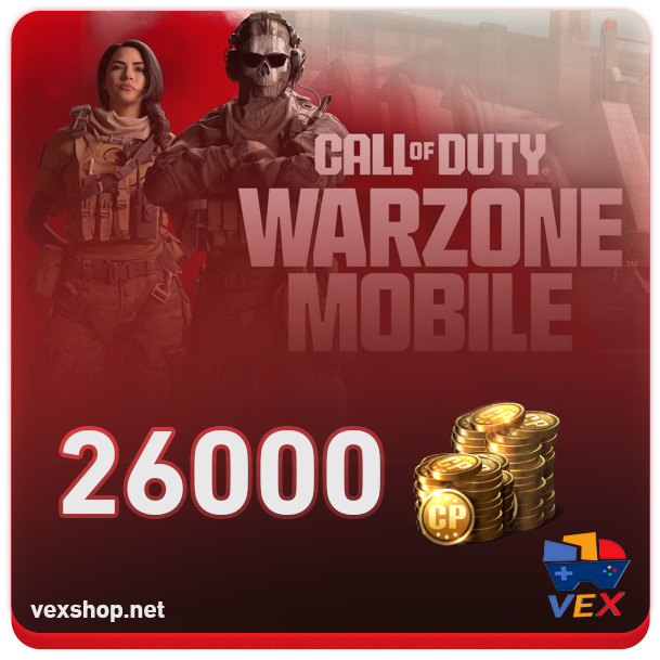  شحن نقاط Call of Duty Warzone Mobile بقيمة 26000 CP 