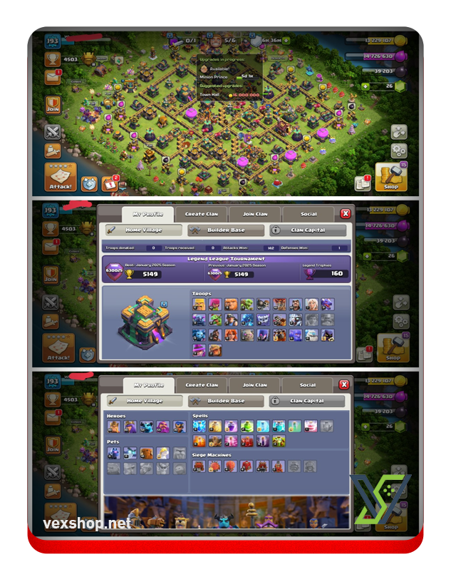  Buy Clash of Clans Town Hall 14 Account [Full Access] 