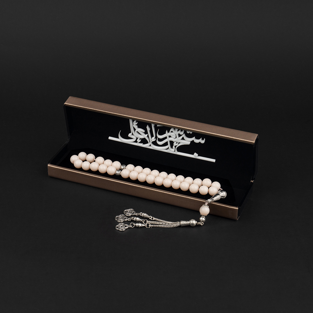 سبحه حجر وردي فاتح