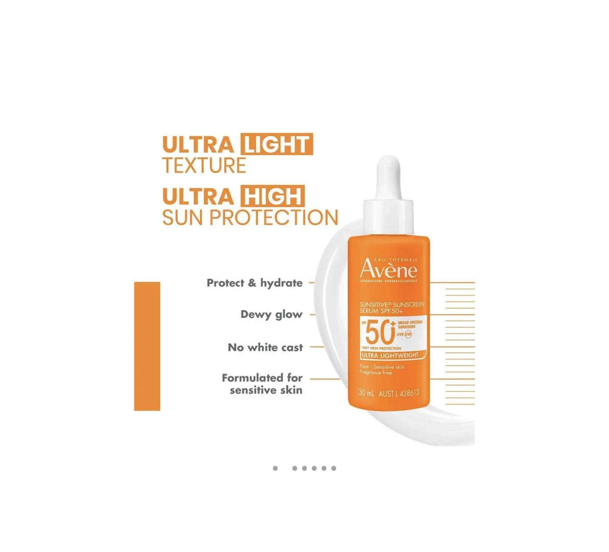  أفين سونسيتيف سيروم واقي شمس SPF 50+ للوجه 30 مل 