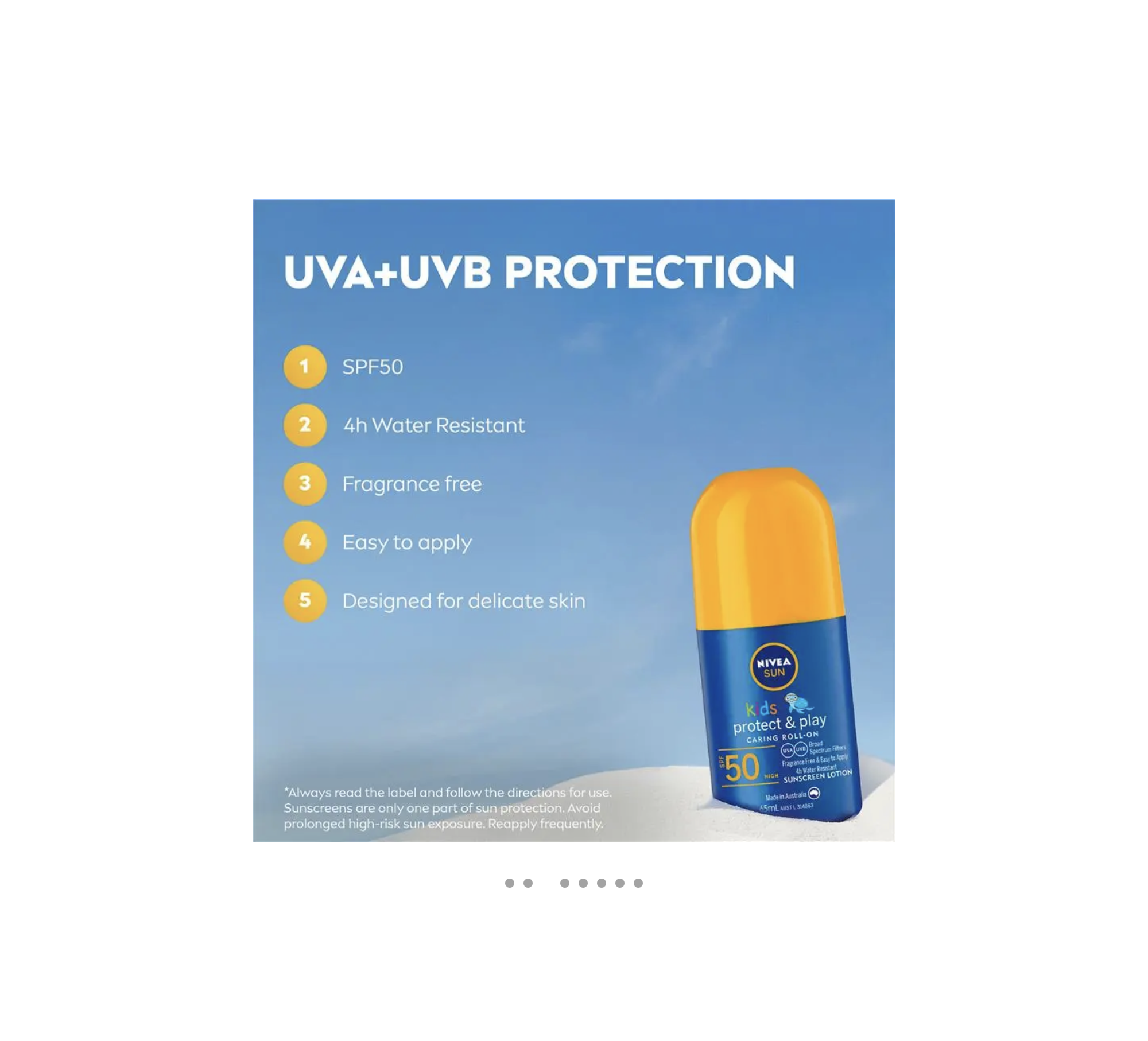  نيفيا صن كيدز بروتكت آند بلاي واقي شمس رول أون SPF 50 للأطفال 65 مل 