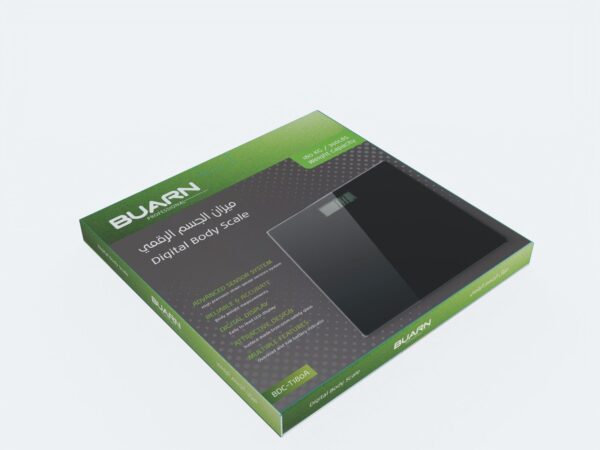  ميزان الجسم الرقمي بوارن بروفيشنال 180 كجم – BDC-T180A مع شاشة LCD سهلة القراءة، نظام حساس لقياس الإجهاد عالي الدقة، مؤشرات التحميل الزائد وعمر البطارية المنخفض، سطح من الزجاج الآمن بسمك 5 مم، وتدرج 0.1 كجم – ميزان دقيق، متين وأنيق للاستخدام في الحمام 
