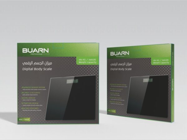  ميزان الجسم الرقمي بوارن بروفيشنال 180 كجم – BDC-T180A مع شاشة LCD سهلة القراءة، نظام حساس لقياس الإجهاد عالي الدقة، مؤشرات التحميل الزائد وعمر البطارية المنخفض، سطح من الزجاج الآمن بسمك 5 مم، وتدرج 0.1 كجم – ميزان دقيق، متين وأنيق للاستخدام في الحمام 