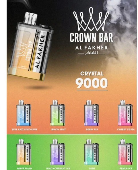 CROWN BAR سحبة سيجارة كراون بار 9000 شفطة عدة نكهات استخدام مره واحده 