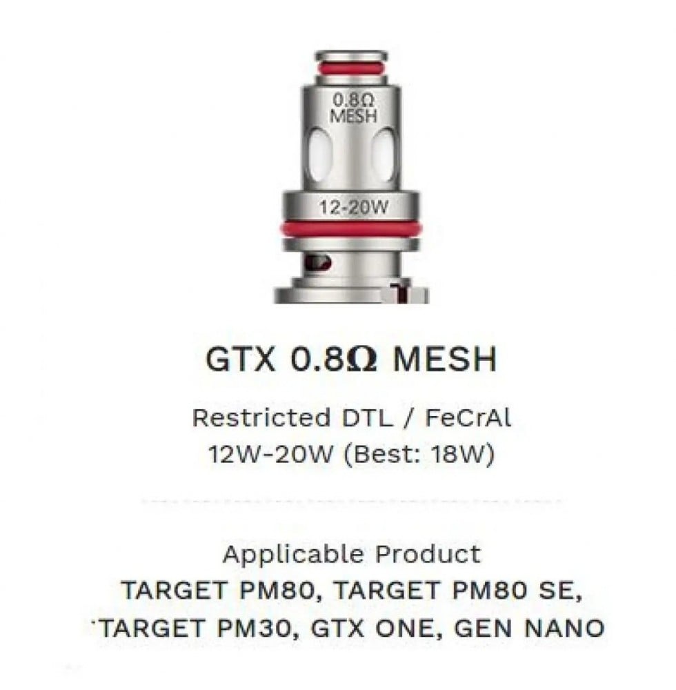 كويلات شيشة فابريسو جي تي اكس ون Vaporesso GTX ONE GTX 0.8Ω MESH COIL