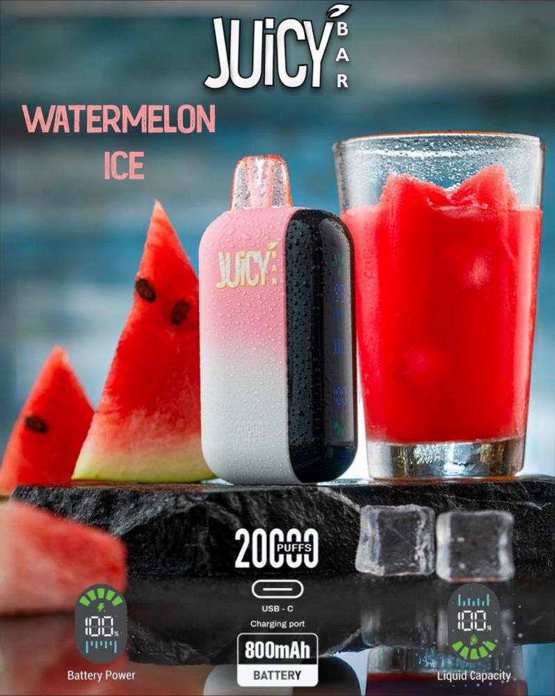 JUICY BAR سحبة سيجارة جوسي بار 20000 شفطة 50 نيكوتين عدة نكهات استخدام