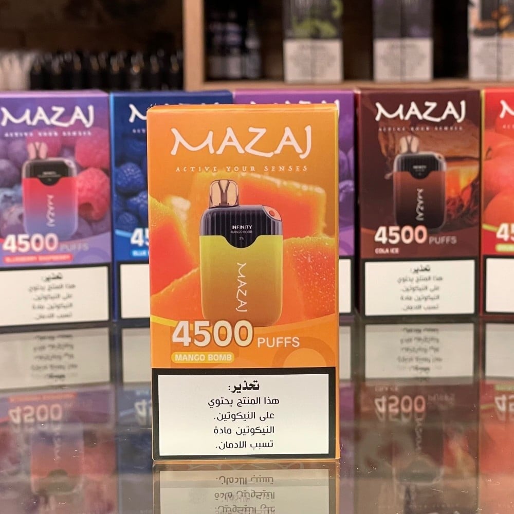 سحبة مزاج انفينيتي 4500 موشة مانجو بومب Mazaj Infinity 4500 Puff MANGO