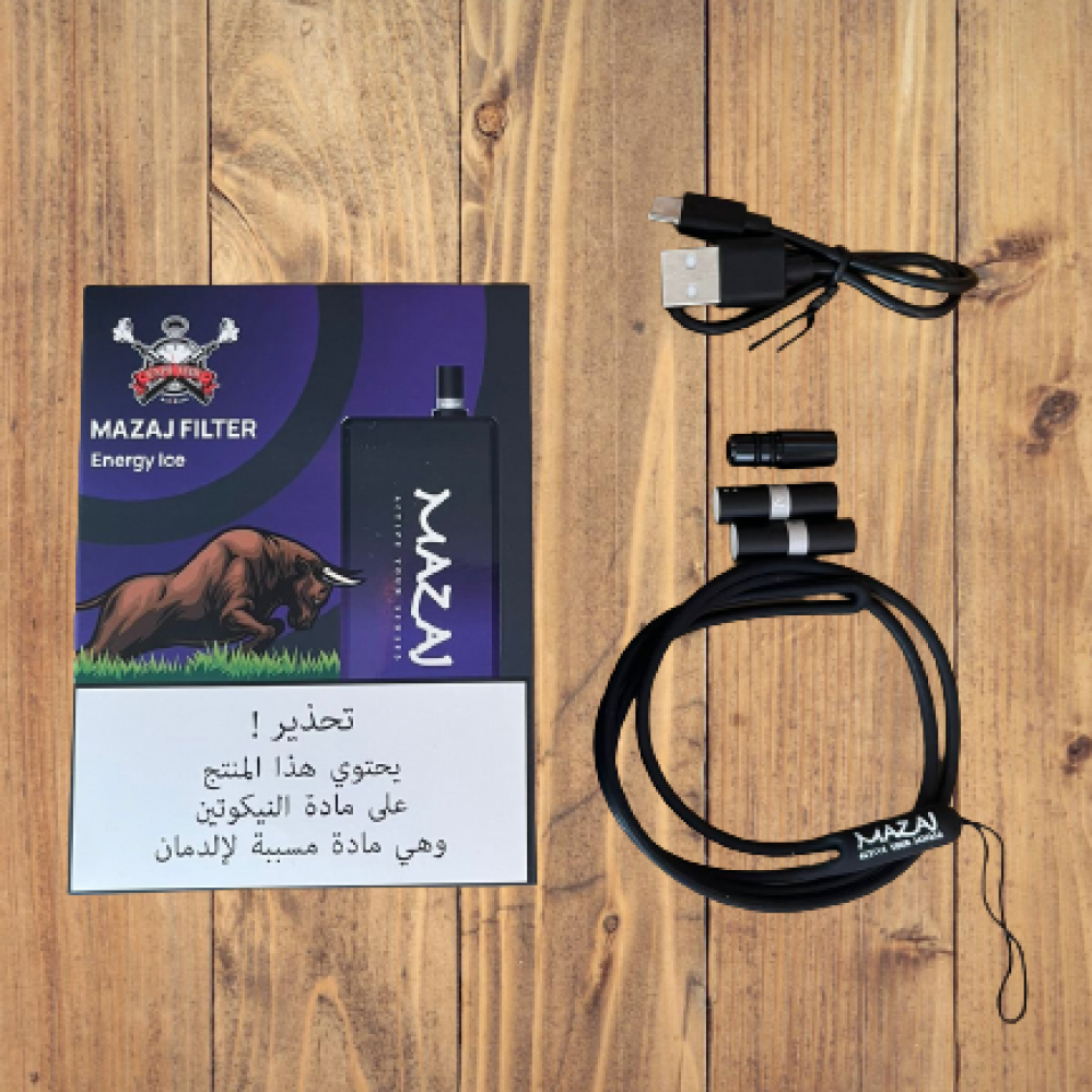 سحبة مزاج 6500 موشة مشروب طاقة Mazaj Filter 6500 Puff Energy ICE