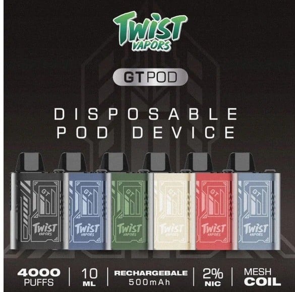 TWIST سحبة سيجارة تويست مع بودات معبئة 4000 شفطة عدة نكهات استخدام مره
