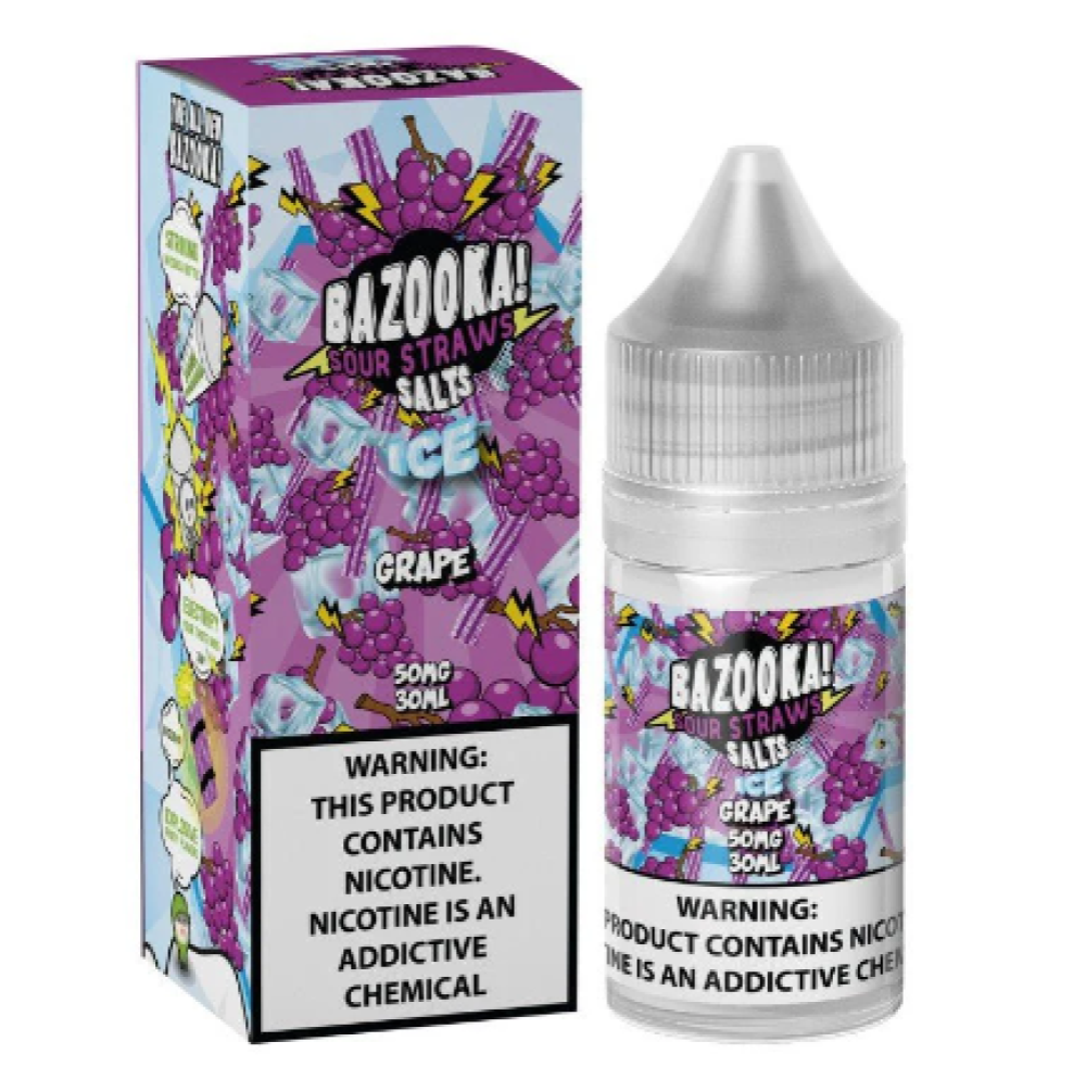 نكهة سولت بازوكا عنب بارد Bazooka Grape Ice Sour Straws