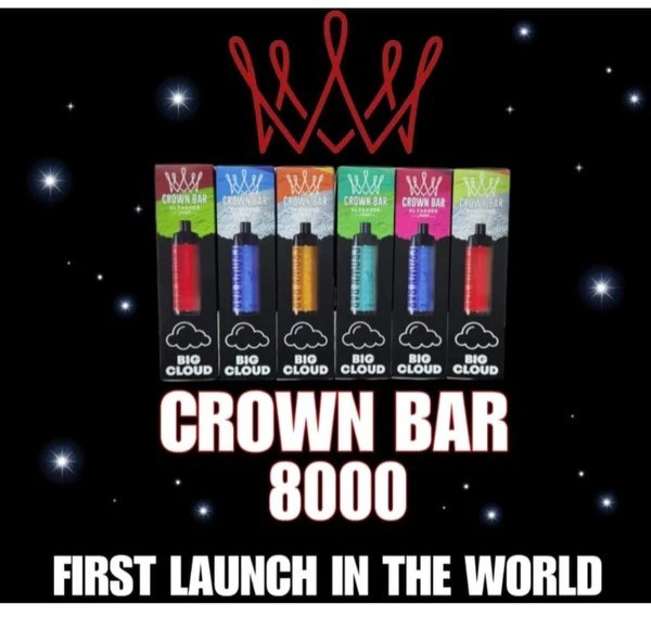 شيشة جاهزة الفاخر كراون بار 8000 سحبه CROWN BAR Big Cloud