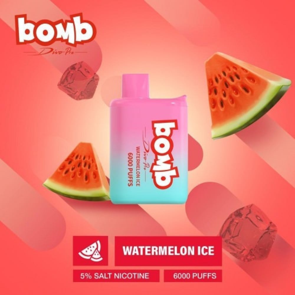 سحبة بومب 6000 بوف بطيخ ايس لوش ايس BOMB 6000 PUFF Watermelon ICE