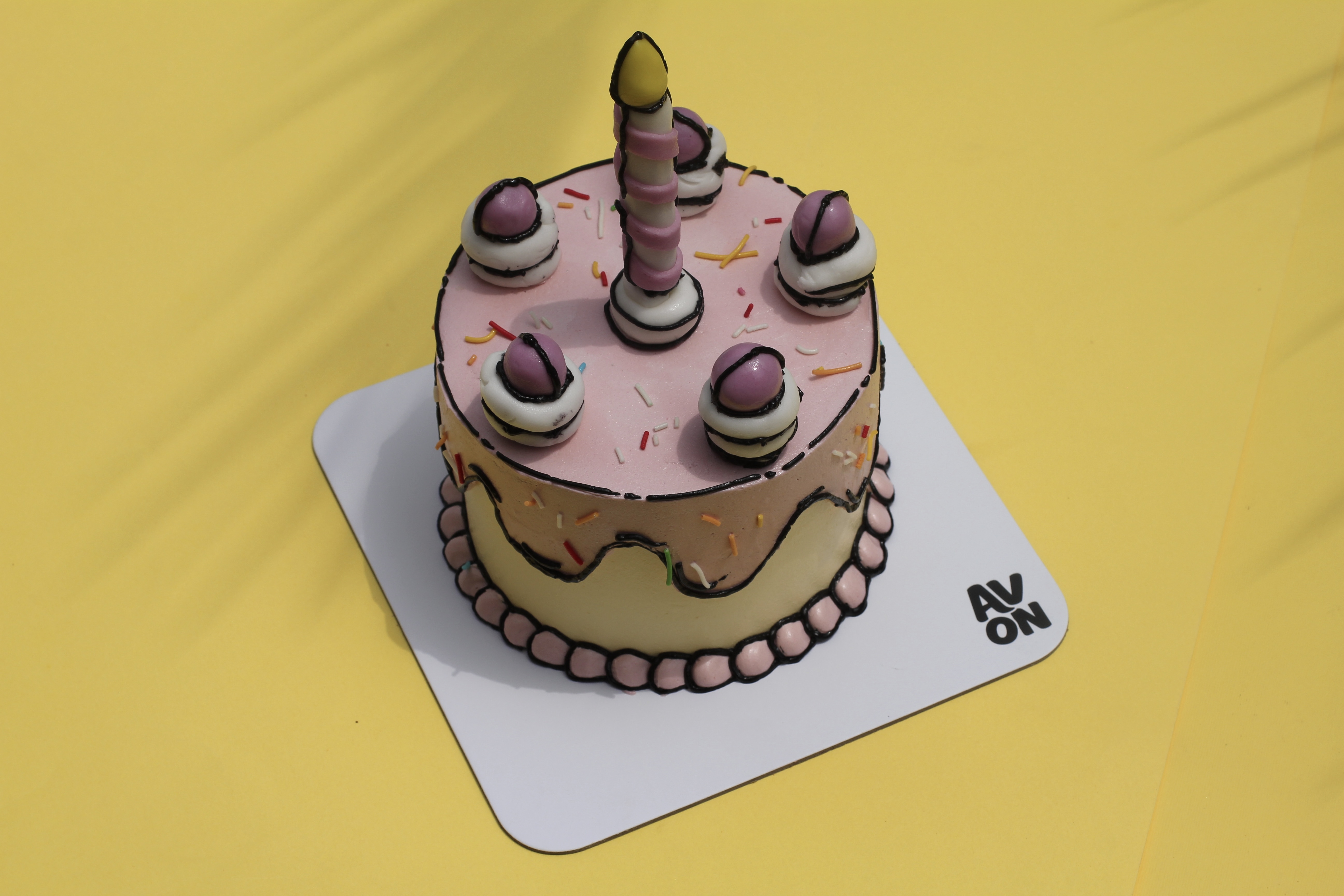 Comic cake with candle
