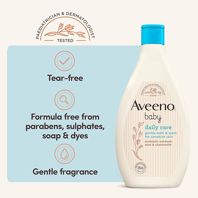  Aveeno Baby Baby Gentle Bath and Wash, White, 400 ml 