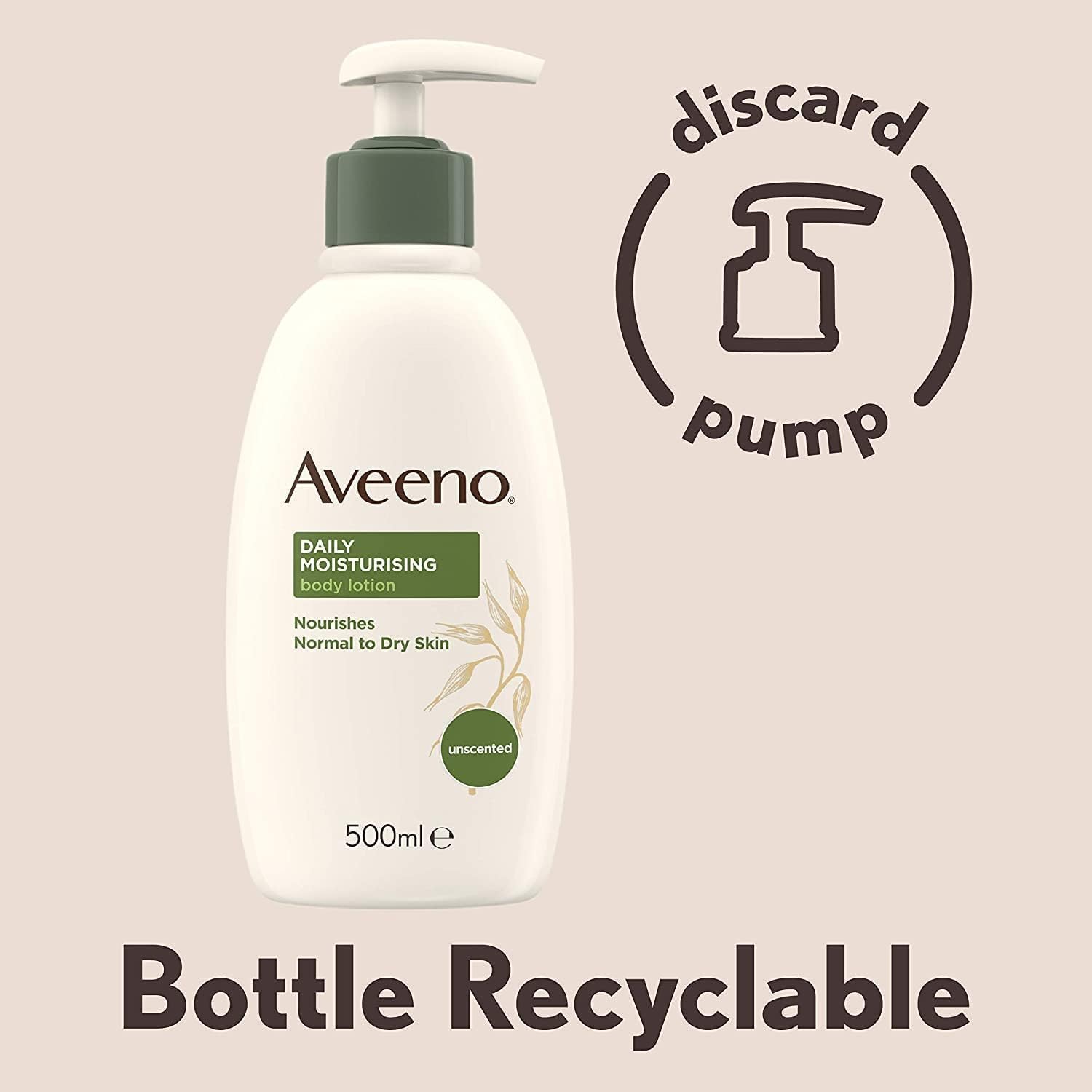  Aveeno Daily Moisturising Body Lotion, With Soothing Oats & Rich Emollients, Suitable For Sensitive Skin, Nourishes and Protects Skin, Fragrance Free, 500ml 