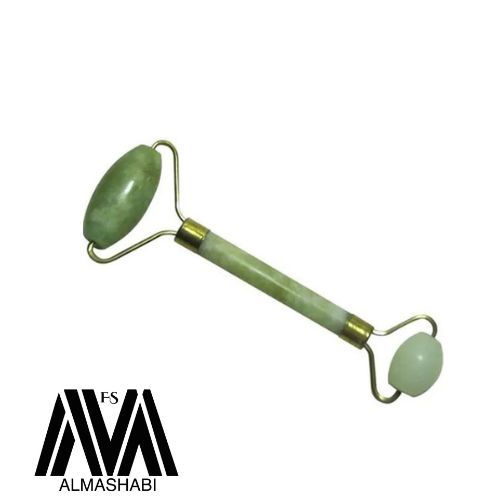  One Pro Jade Roll massage tool with natural stone, two sides, dark green 
