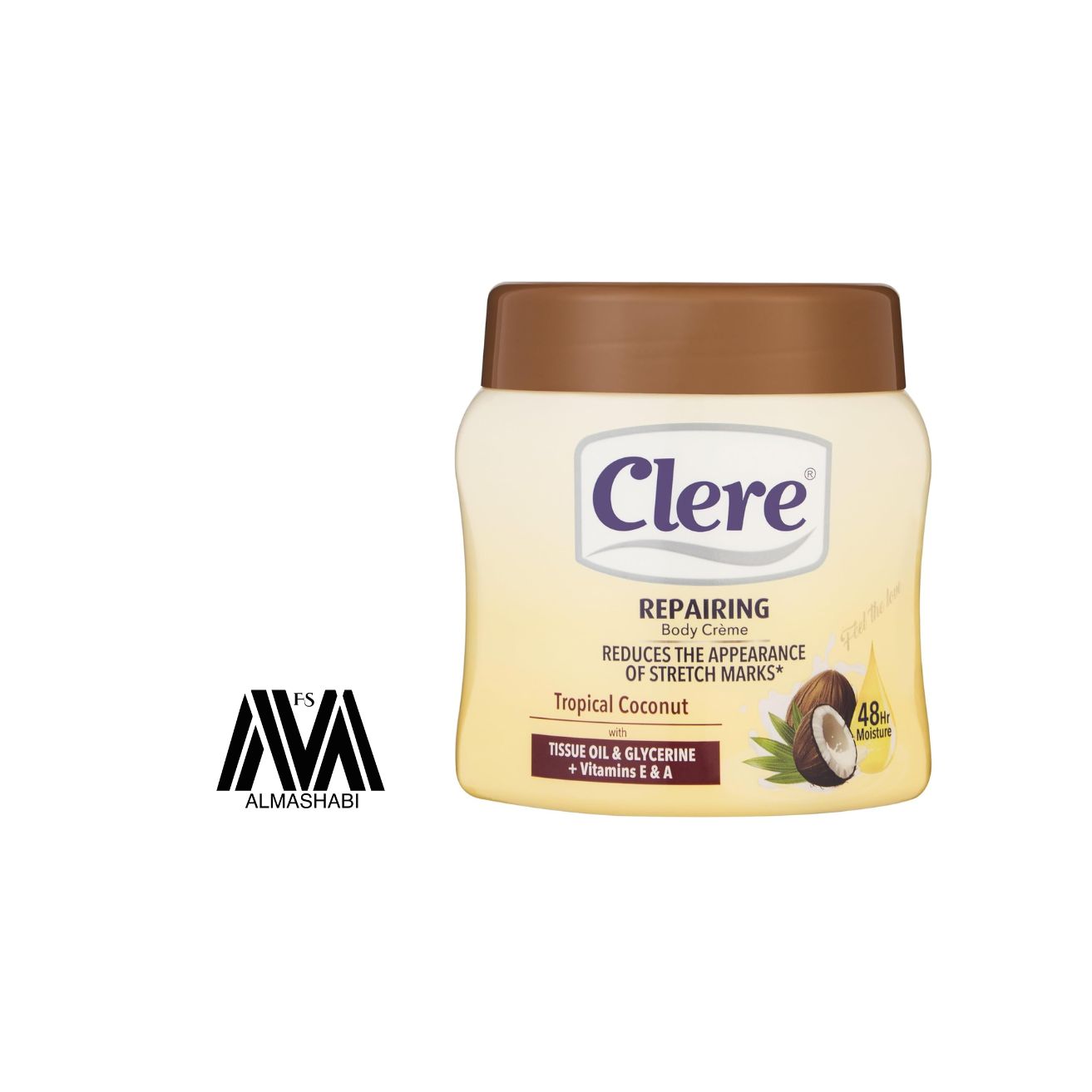  Clear Coconut Moisturizing Body Cream with Vitamin E and A - 500 ml 
