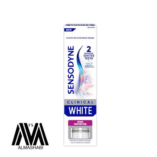  Sensodyne Clinical White Whitening Toothpaste, Stain Protector, Extra Fresh, 75ml 