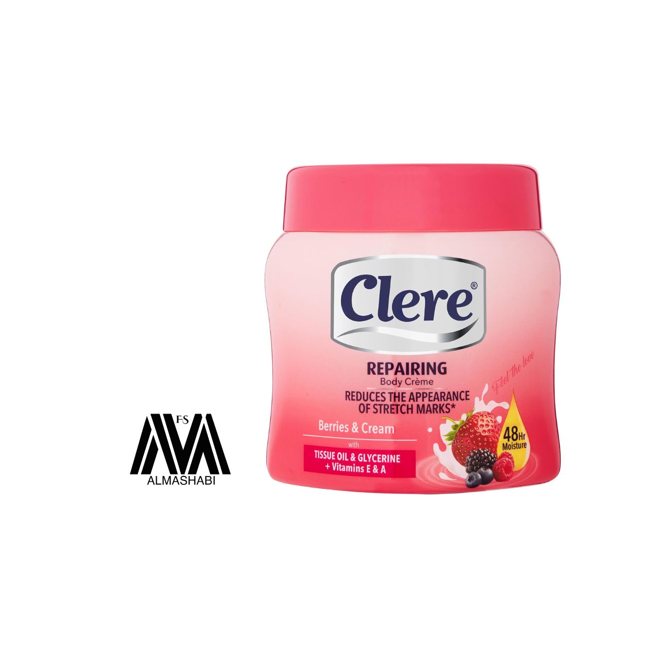  Clear Raspberry Moisturizing Body Cream with Vitamin E and A 500 ml 
