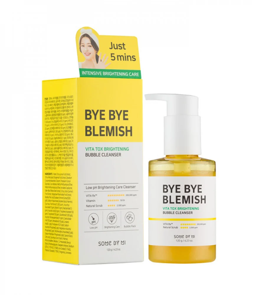  Some By Mi Vita Tox Bubble Cleanser to cleanse and lighten the skin, 120g 