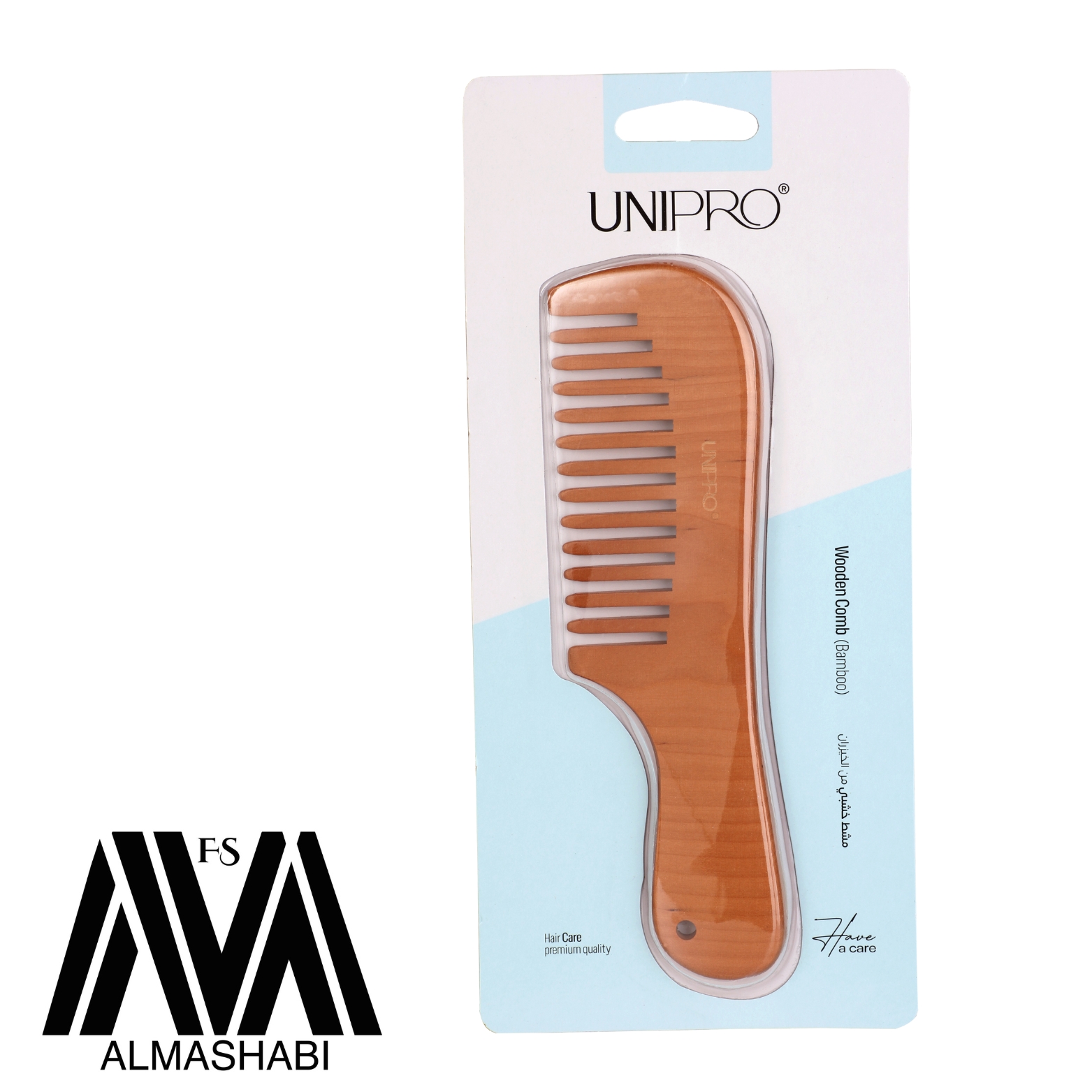 UNIPRO Wooden Combs with 5 cm Handle and Wide Teeth 