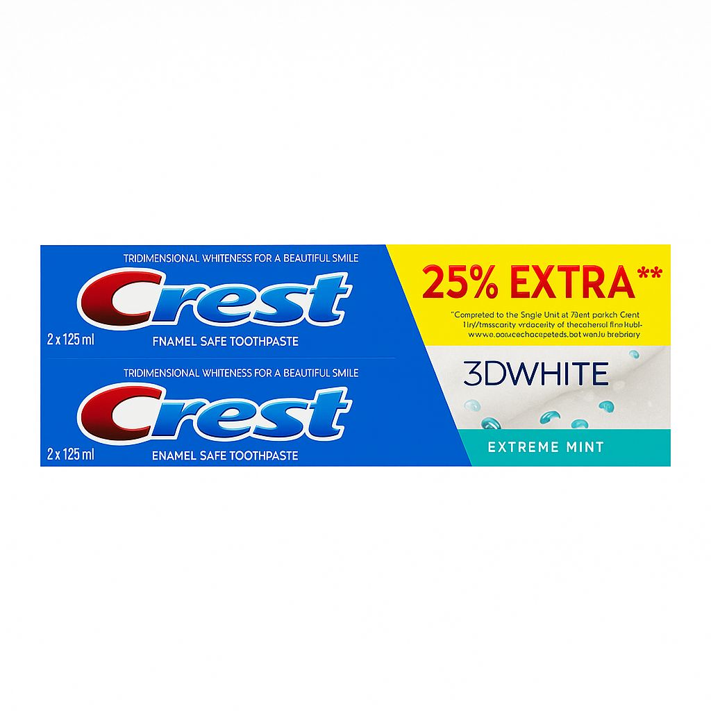 معجون اسنان 3D كريست 125 مل بالنعناع مبيض 1+1 