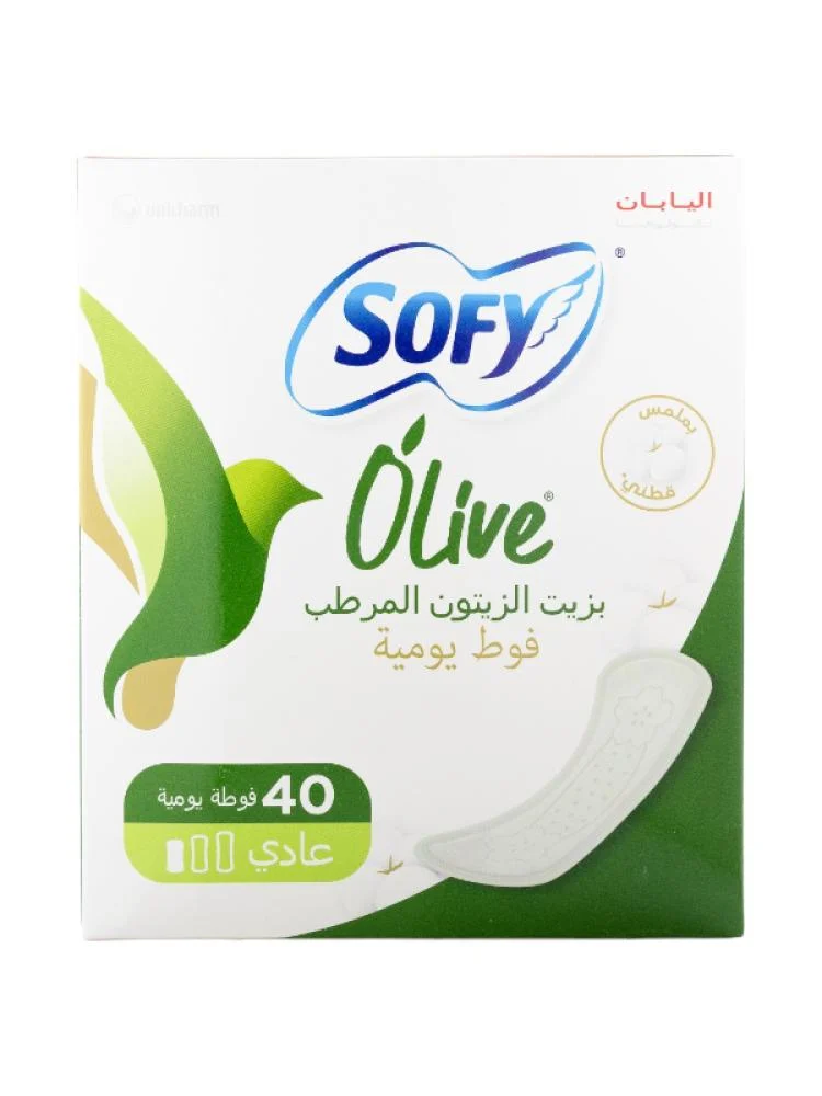  فوط يومية ناعمة بزيت الزيتون المرطب خالية من العطور من سوفي - 40 فوطة 