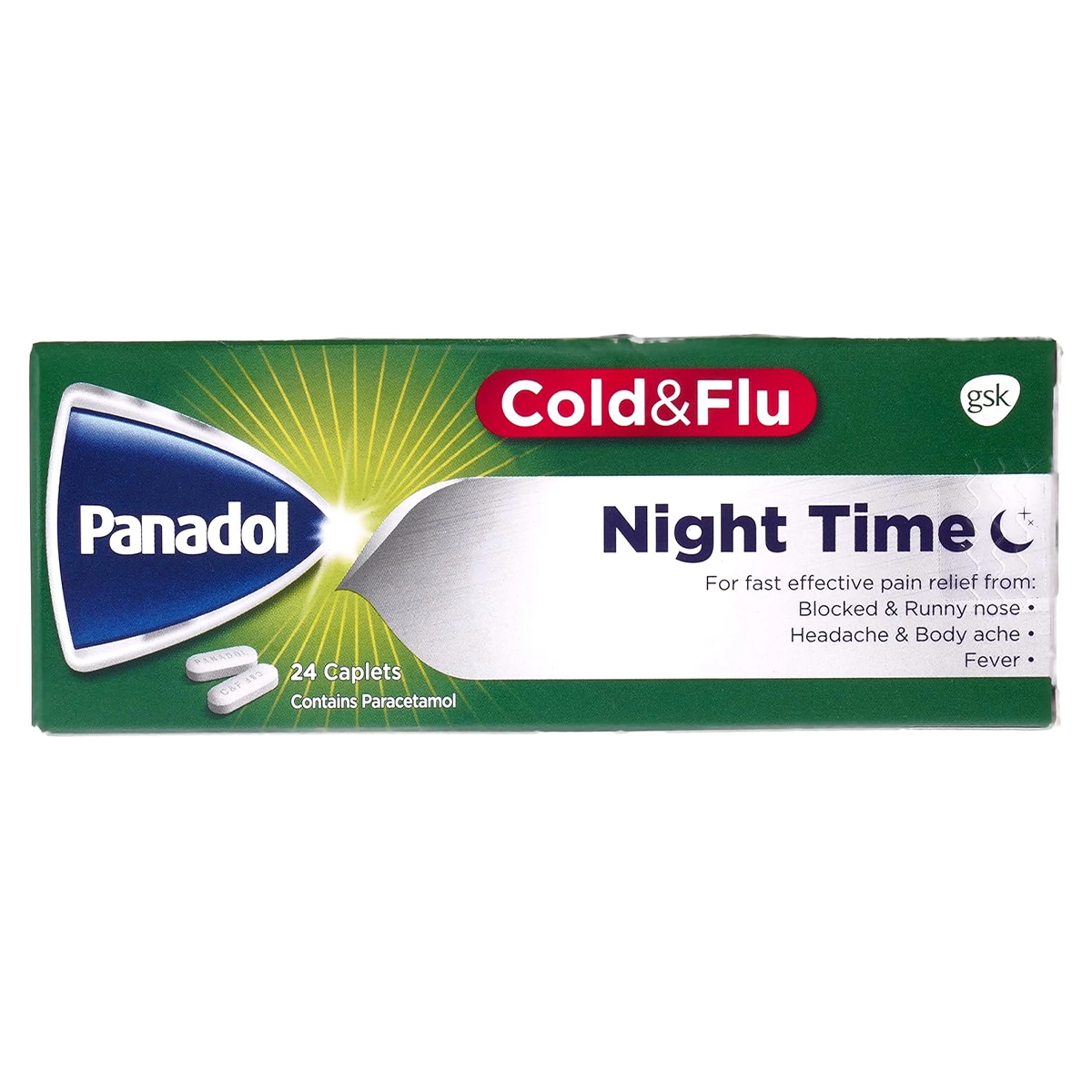  بانادول الأخضر كولد اند فلو Panadol Cold and Flu عدد 24 قرص 