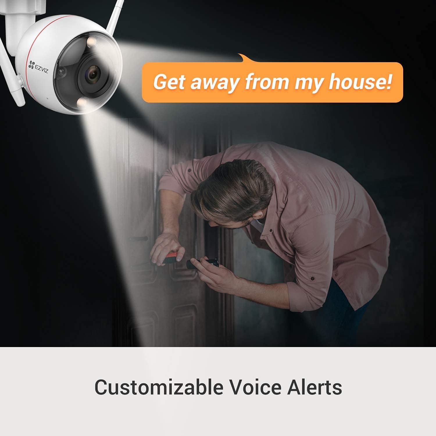 Image of EZVIZ H3C 2K Smart Outdoor Security Camera, weather-resistant, high resolution, and enhanced night vision