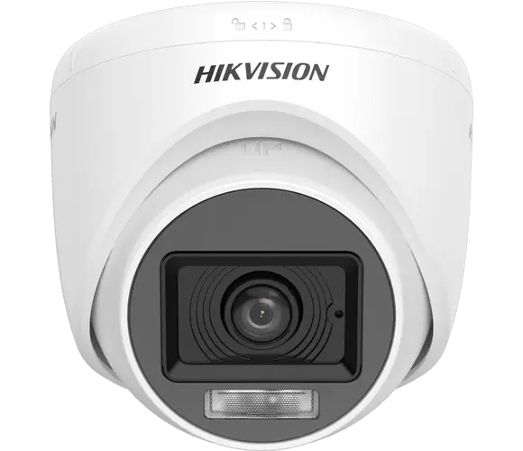 Hikvision 3K turret security camera front view with dual light lens