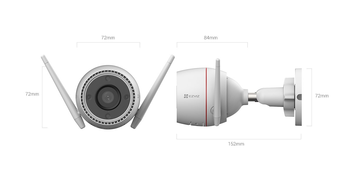 Image of EZVIZ H3C 2K Smart Outdoor Security Camera, weather-resistant, high resolution, and enhanced night vision