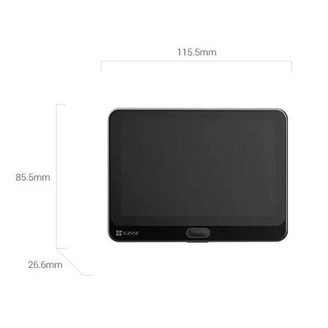 أبعاد شاشة EZVIZ HP4 منظار الباب الذكي – عرض 115.5 ملم، ارتفاع 85.5 ملم، سُمك 26.6 ملم