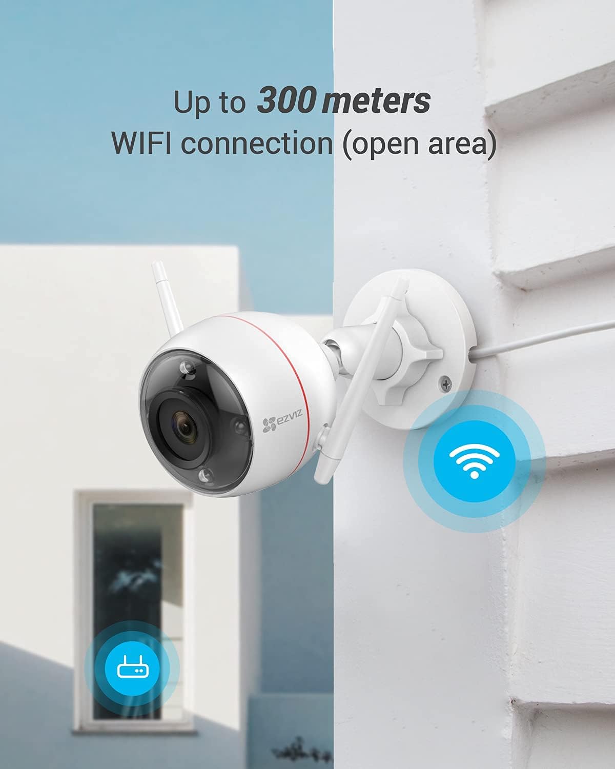Image of EZVIZ H3C 2K Smart Outdoor Security Camera, weather-resistant, high resolution, and enhanced night vision