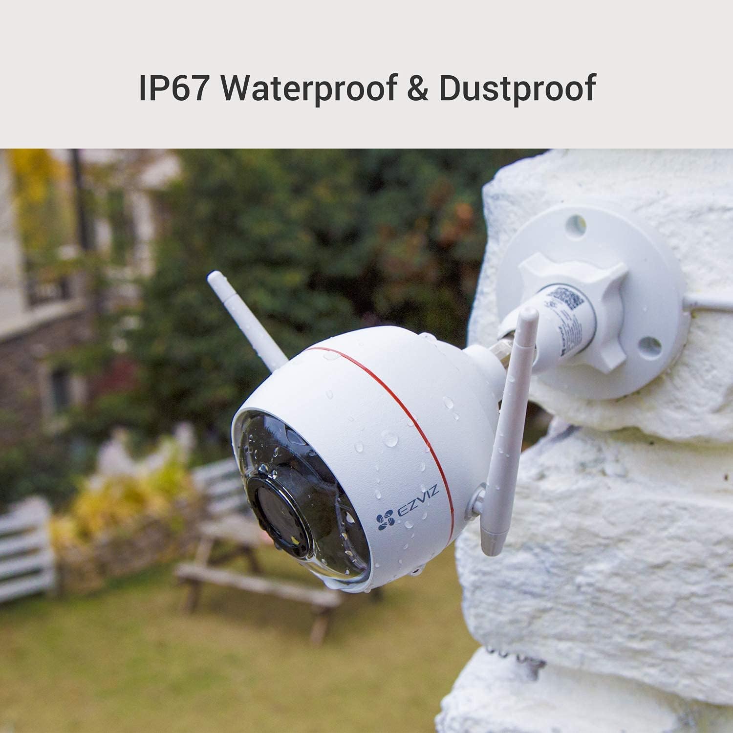 Image of EZVIZ H3C 2K Smart Outdoor Security Camera, weather-resistant, high resolution, and enhanced night vision