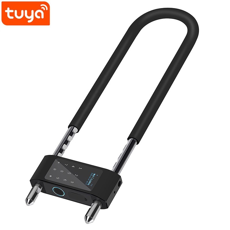 قفل باب ذكي بسعر مميز Fu-Mech ESU9 - بصمة، رمز، بطاقة، مفتاح - لأبواب الزجاج، الفولاذ، الدراجات، والدراجات النارية