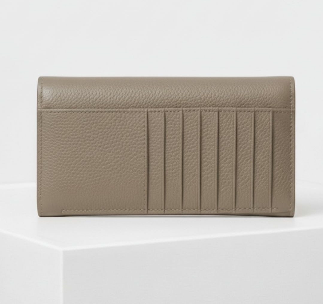 Cow leather wallet-beige back