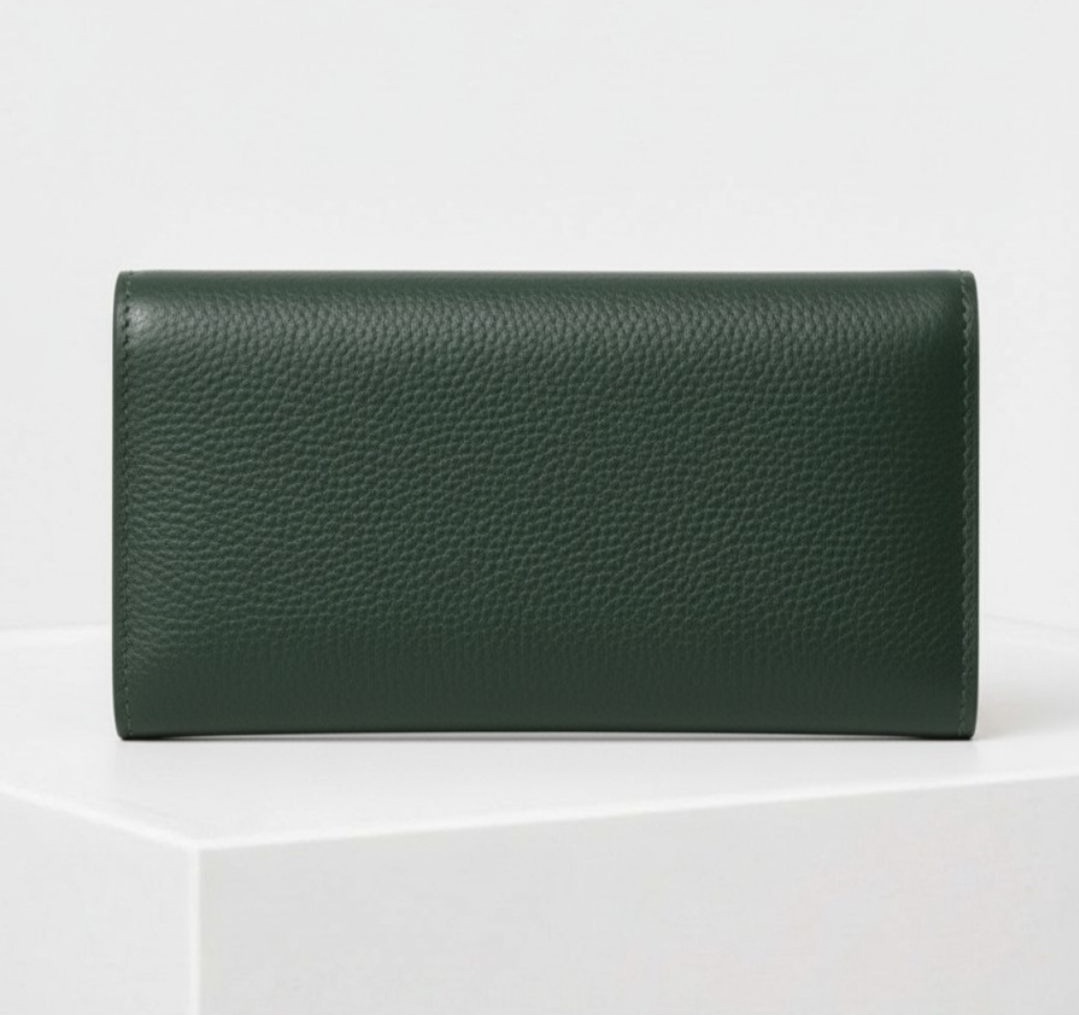 Cow leather wallet-green back