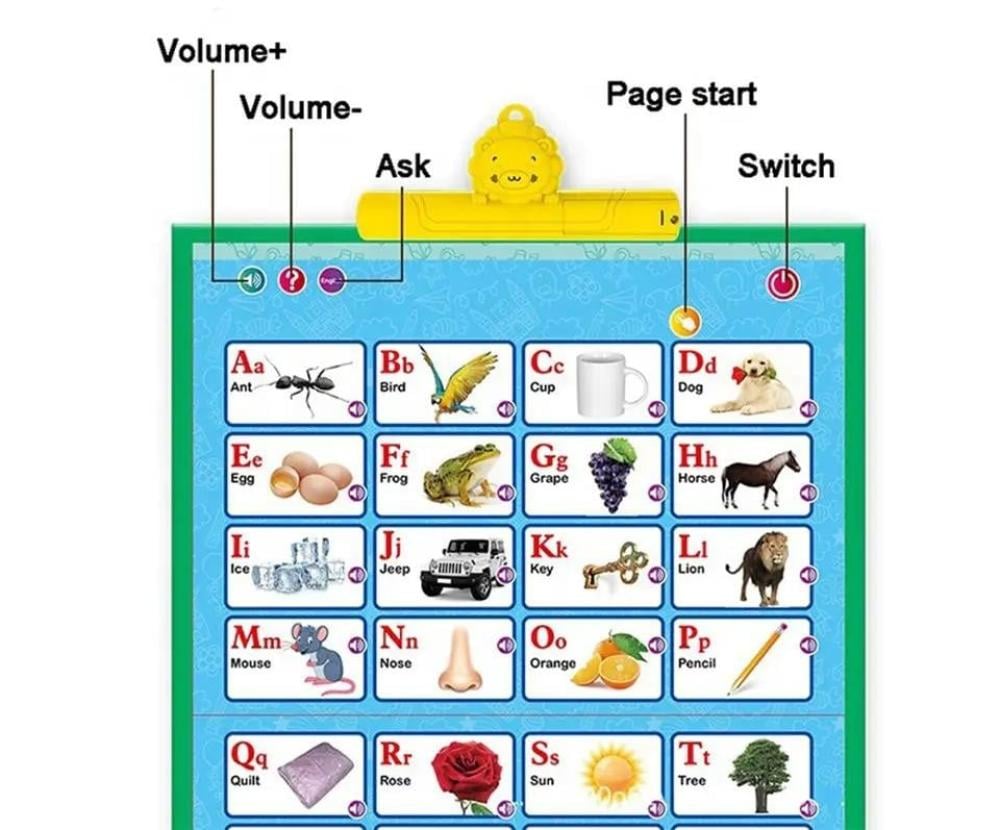 كتاب الكتروني صوتي مع سبورة رسم  - الكتاب الناطق للاطفال (عربي وانجليزي)