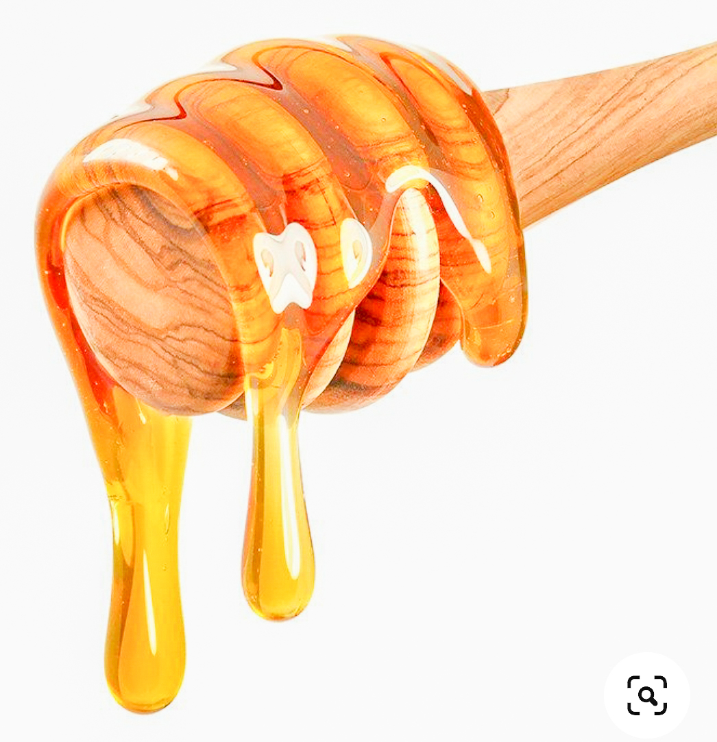 ملعقة عسل دائرية خشبية